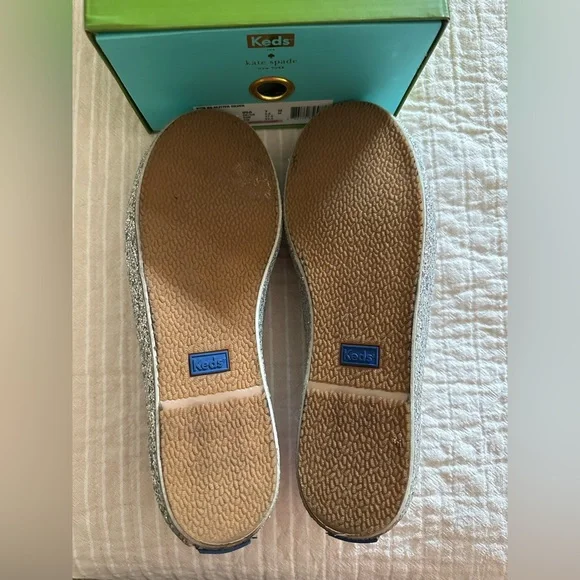 Kate Spade X Keds All Over Glitter Sneakers, Silver Rare - Excellent!! - Picture 7 of 10